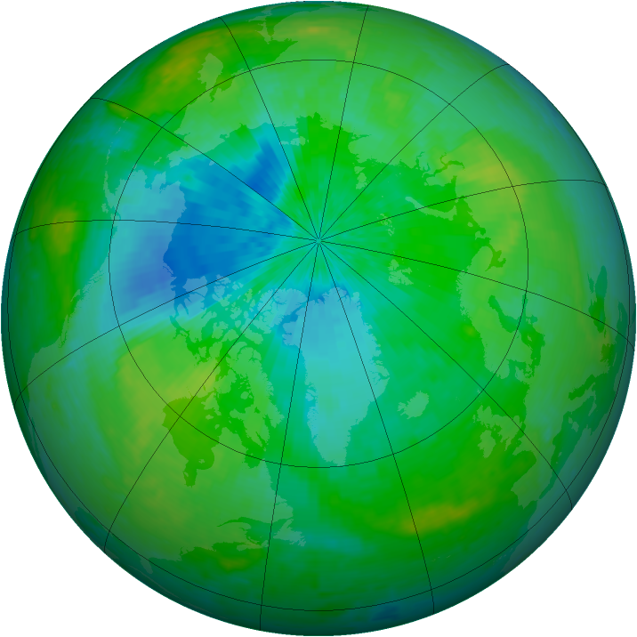 Arctic ozone map for 17 August 2004